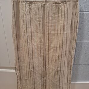 Rena Rowan Beige and Cream Striped Skirt